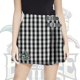 Black and White Tartan Kilt for Women